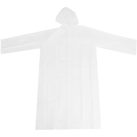 Imperméable Adulte Transparent à Capuche Cordon pour Randonnée Camping Plein Air