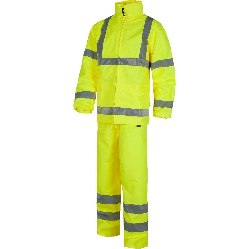 

Workteam - Traje de agua impermeable de alta visibilidad con cintas reflectantes S2010 | XL - Amarillo