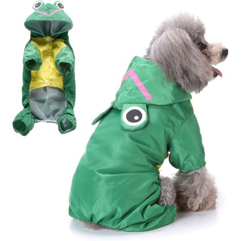 Imperméable canard mignon pour petits chiens (Vert XS)-Fei Yu