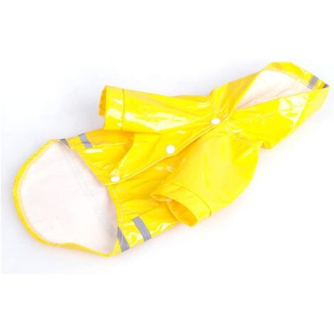 Imperméable jaune réfléchissant imperméable pour animaux de compagnie avec housse de pluie - Taille M