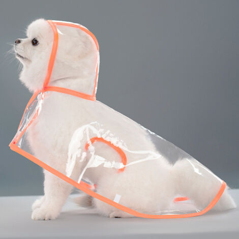 Impermeable para perros con forma de S y ribete naranja, chaqueta impermeable, impermeable portátil para perros, transpirable y ligero.