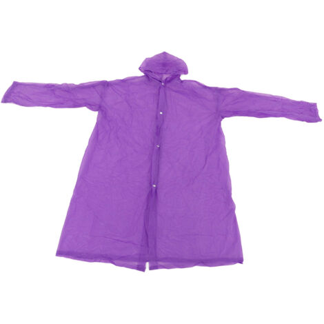 Imperméable portable réutilisable pour adultes unisexe avec capuche et manches - Violet