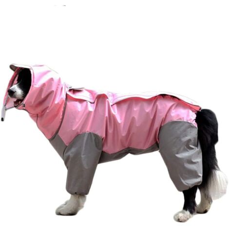Imperméable pour chien avec capuche amovible (rose, 18)-Fei Yu