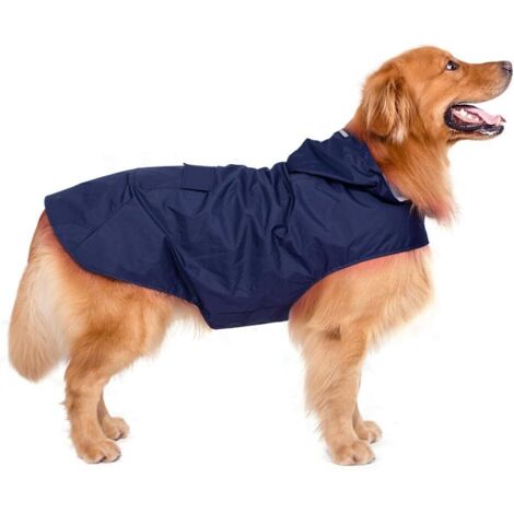 Imperméable pour chien avec ceinture trous 6XL bleu