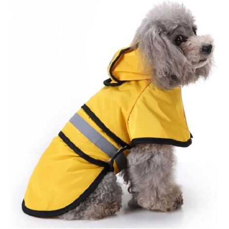 Imperméable pour chien avec tablier bretelles réglables animal de compagnie chiot chat imperméable cape jaune