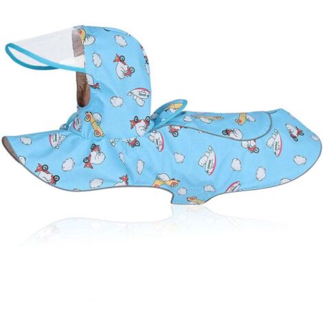 Imperméable pour chien Grand chien coupe-vent pour animaux de compagnie Cape imperméable bleu Vêtements pour animaux de compagnie Imperméable M