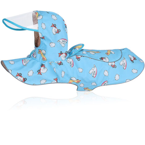 Imperméable pour chien Grand chien coupe-vent pour animaux de compagnie Cape imperméable bleu Vêtements pour animaux de compagnie Imperméable M