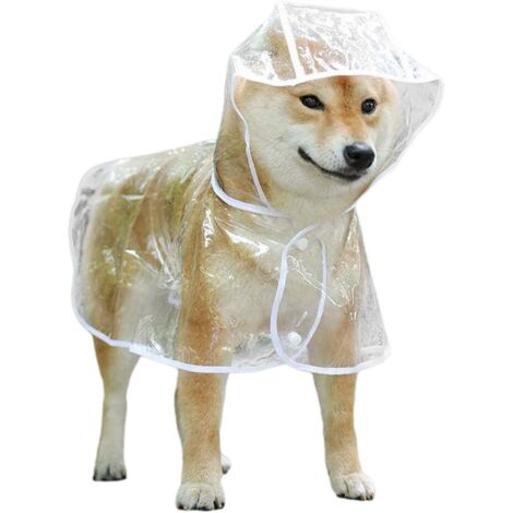 Imperméable pour chien, imperméable pour animaux de compagnie avec capuche poncho, imperméable transparent portable pour chien, veste de pluie légère pour chien pour les promenades en extérieur les jo