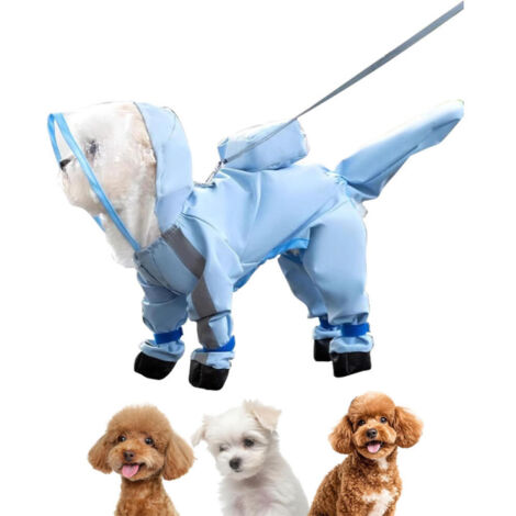 Imperméable pour chien, motif nuages ​​bleus, imperméable, convient aux chiens de petite et moyenne taille (bleu, L)