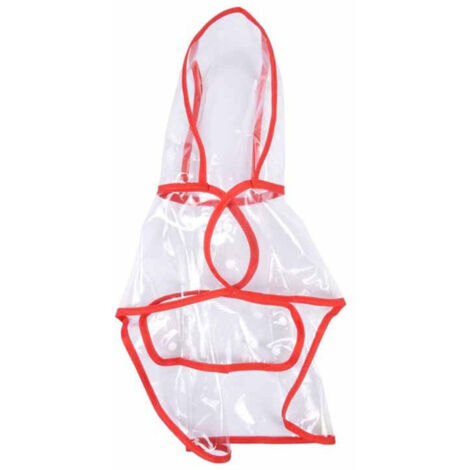 Imperméable pour Chien "Transparent" 30cm Rouge