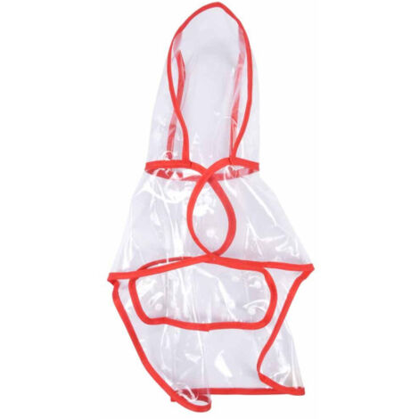 Imperméable pour Chien "Transparent" 50cm Rouge