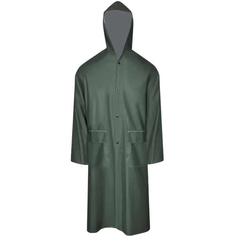 Manteau de pluie long imperméable résistant à capuche vert xxl - Vidaxl