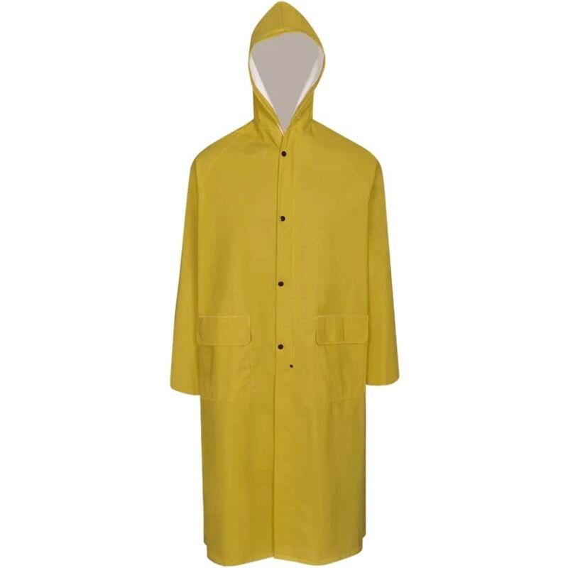 Manteau de pluie long imperméable résistant à capuche jaune m Vidaxl