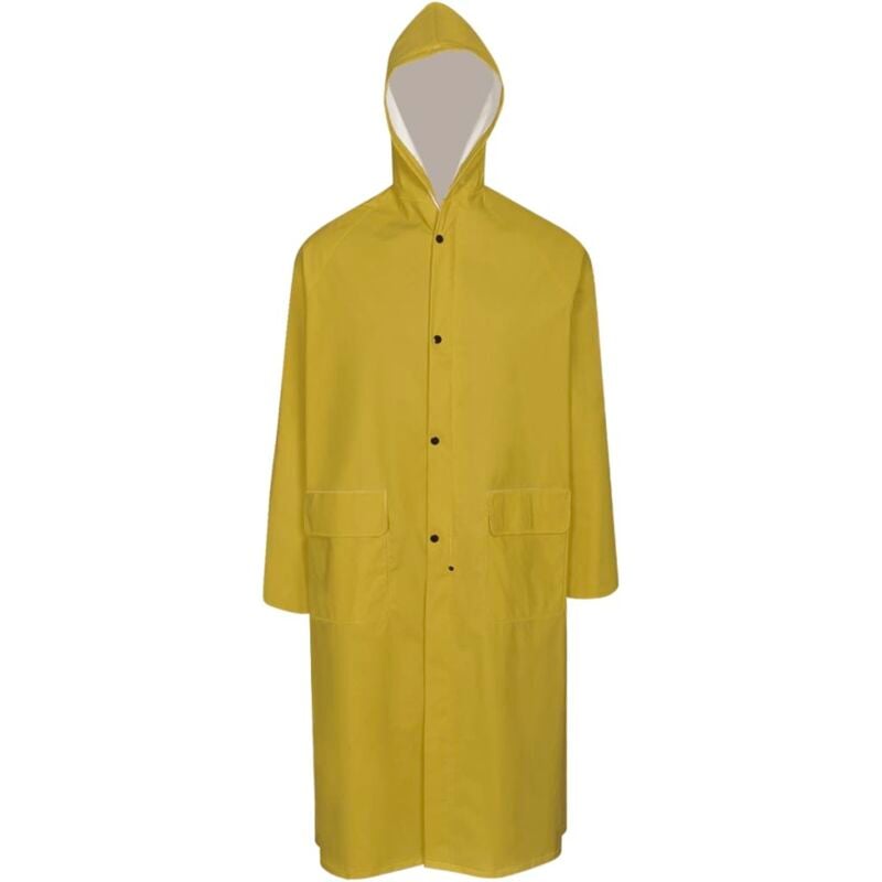 Manteau de pluie long imperméable résistant à capuche jaune L vidaXL