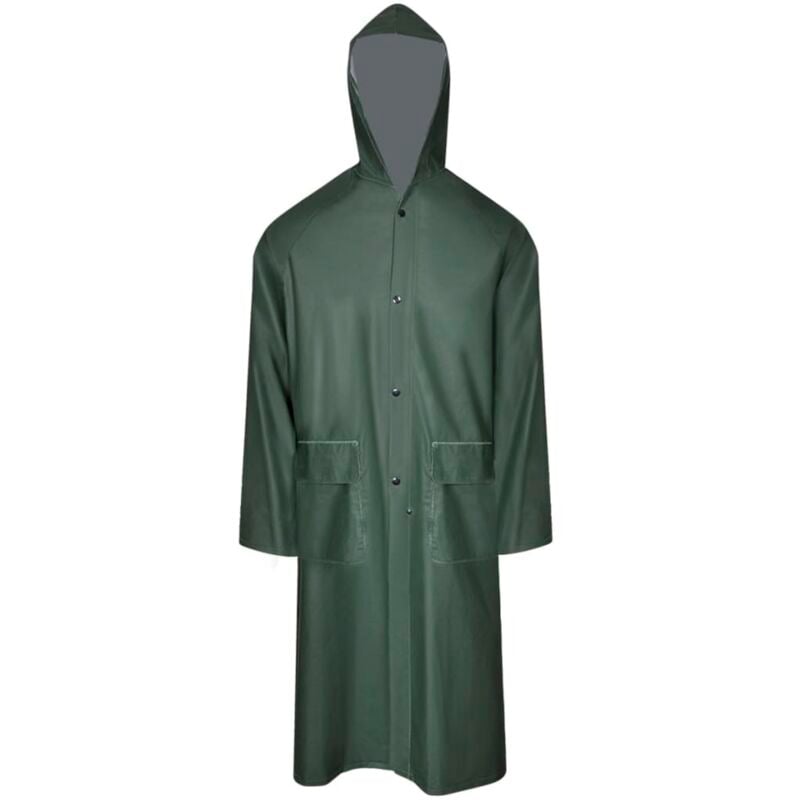 Manteau de pluie long imperméable résistant à capuche vert m Vidaxl