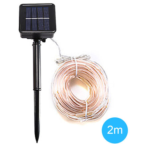 impermeable tubo decorativo solido de secuencia de la luz solar de la manguera con el panel solar£¬Multicolor, 2m