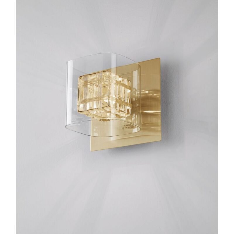 Image of Impex Lighting - Impex Avignon Lampada da parete a 1 luce in cristallo dorato
