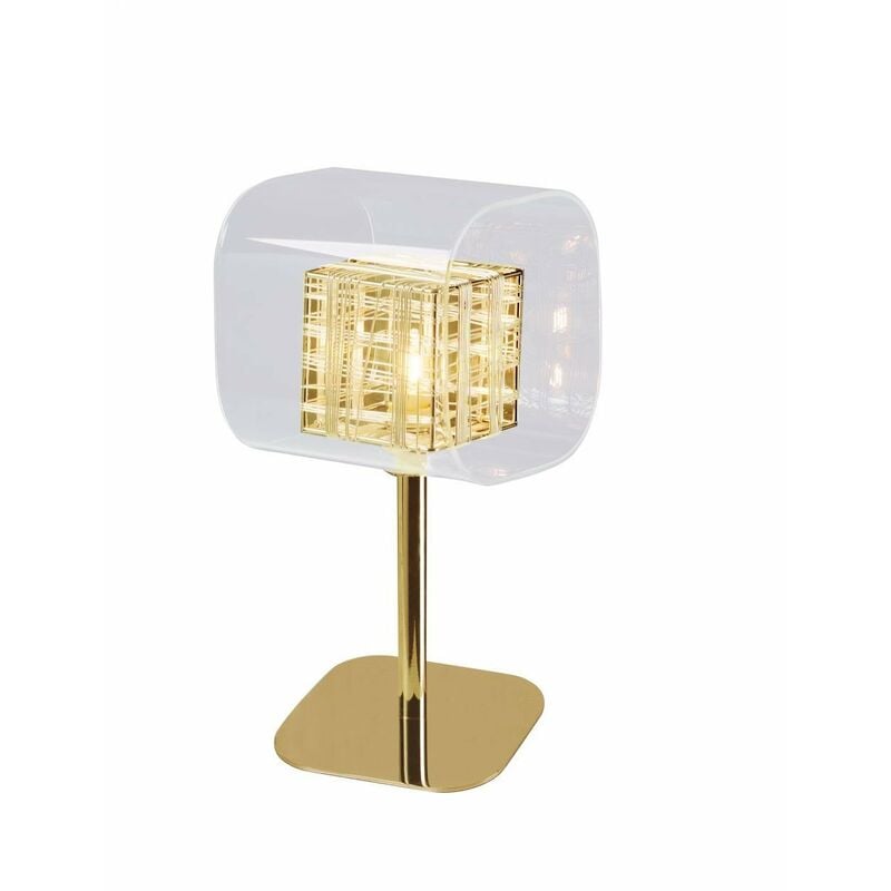 Image of Impex Lighting - Impex Avignon Lampada da tavolo a 1 luce in cristallo dorato