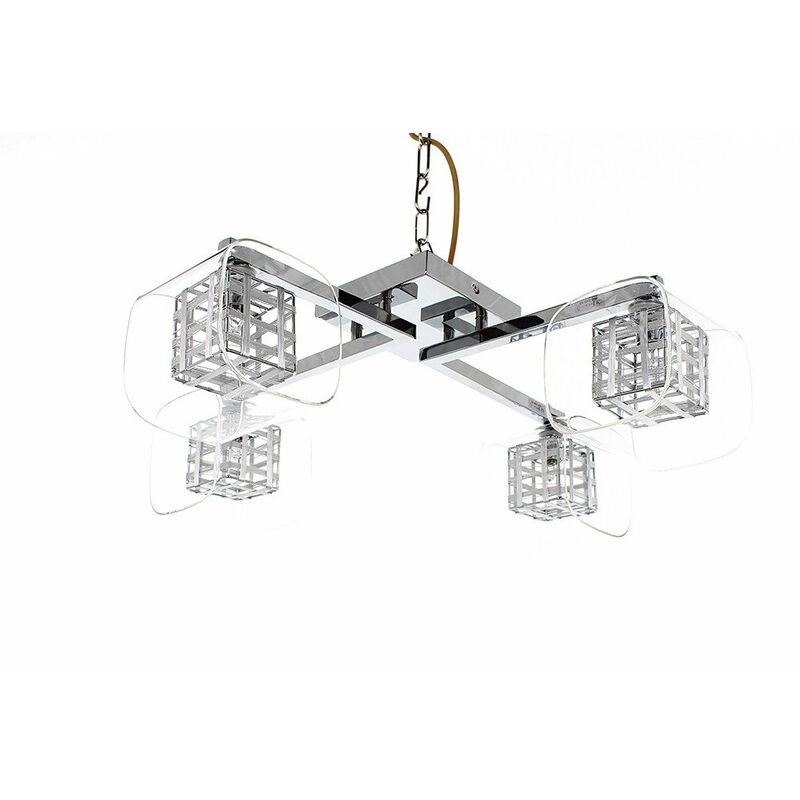 Impex Avignon Plafonnier chromé à 4 ampoules