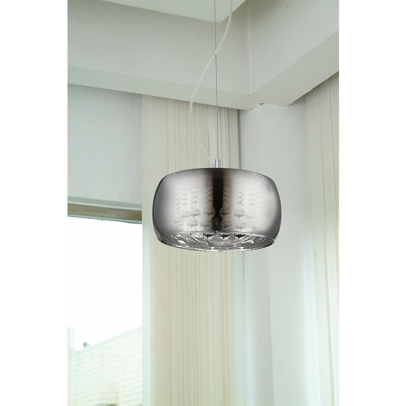 Image of Impex Lighting - Impex Deni Sospensione a soffitto cromata a 3 luci