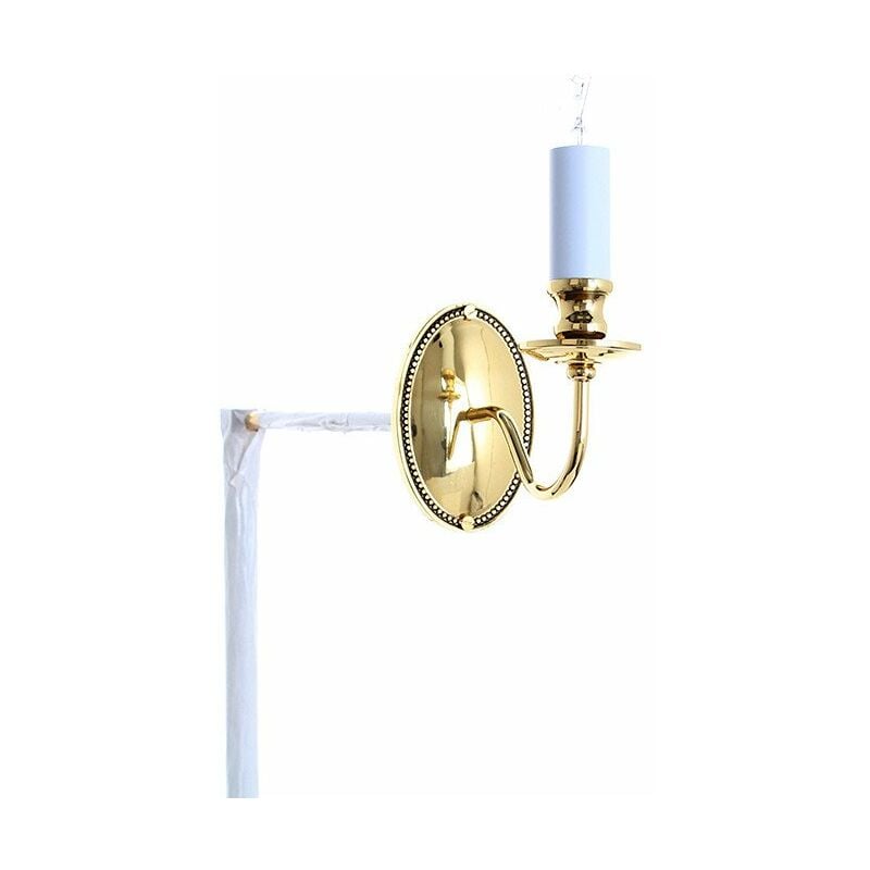 Image of Impex Lighting - Impex Georgian Lampada da parete a candela in ottone lucido