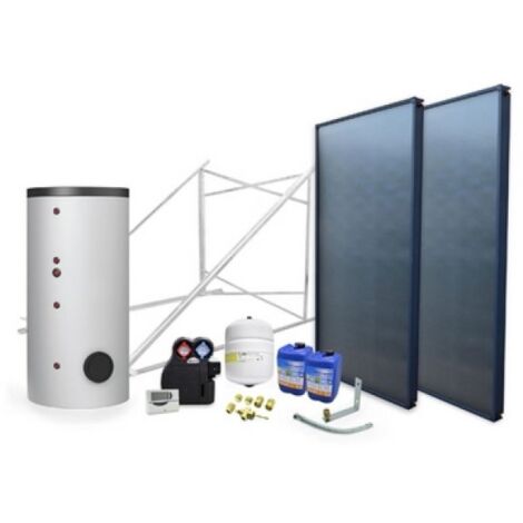 IMPIANTO SOLARE CIRCUITO FORZATO 200 LT 2 scamb. - 2 collettori