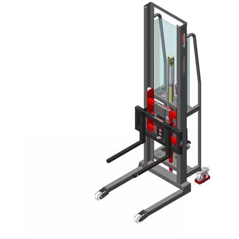 Impilatore semi-elettrico con forche regolabili - Sollevamento massimo 1350 mm - Carico massimo 200kg - 8091000002