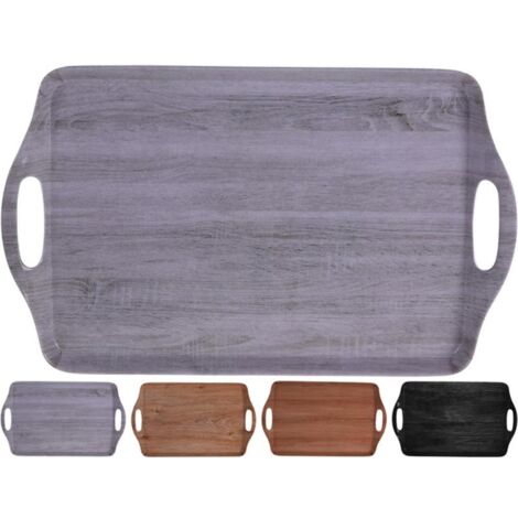 EXCELLENT bandeja melamina 45x30cm maderas surtida , Bandeja melamina con asas. -Ideal para transportar alimentos, presentar un desayuno o cena y para tener mejor organizadas las c