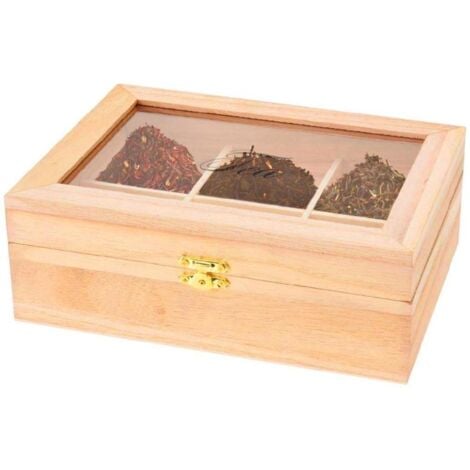 EXCELLENT caja te madera natural , Caja para bolsitas de te de madera natural. -Peso: 222 gr. -Dimensiones del paquete: 21 x 15 x 6 cm. -Material: Madera.