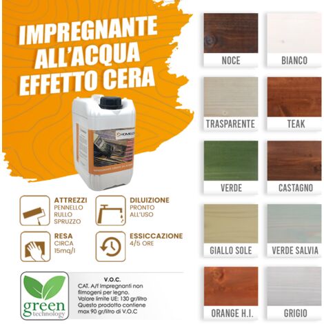 Impregnante all'acqua ceroso Rio Verde per legno Castagno-Noce chiaro RC1230