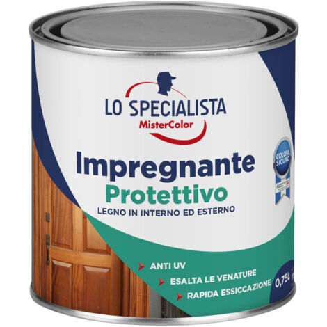 Impregnante a acqua per legno colore mogano 0,75lt