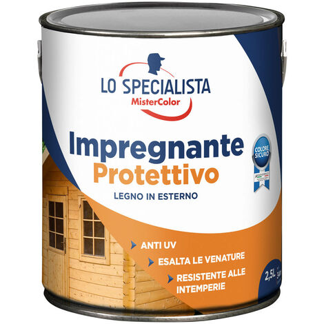 Impregnante a solvente noce chiaro per legno Lt2,5