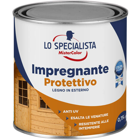 Impregnante a solvente per legno colore castagno 0,75lt