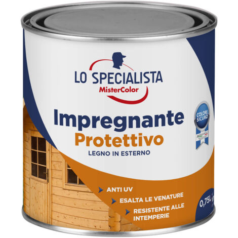 Impregnante a solvente per legno colore noce 0,75lt