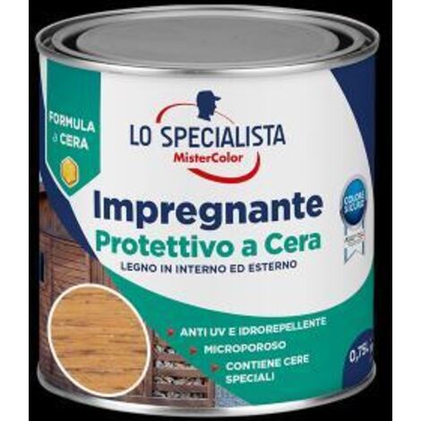 Impregnante Cera all'Acqua Castagno Chiaro 0,75 l - Protezione Legno