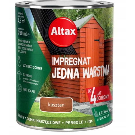 Impregnante monostrato per legno e cemento, castagno, 0,75l