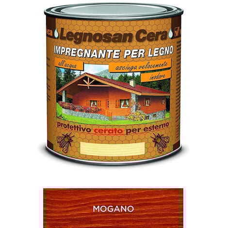 AUTRES Impregnante per legno Mogano protettivo cerato per esterno 750ml acqua Veleca