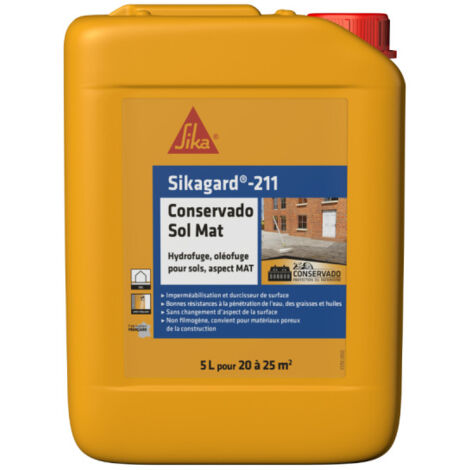 Imprégnation hydrofuge oléofuge pour sols poreux extérieur – Protection terrasse, allées pavées – 5L Sika - MAT 5 L