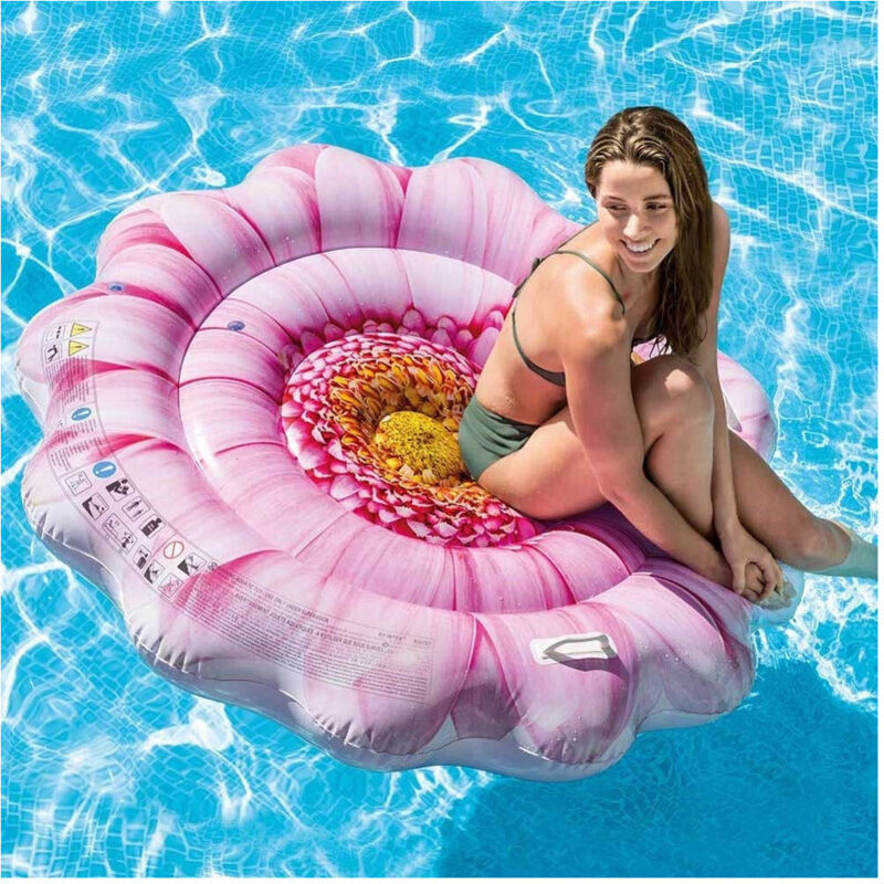 Trade Shop - Materassino Isola Gonfiabile Stampa Margherita Pvc Mare Piscina 142 X 142 Cm -