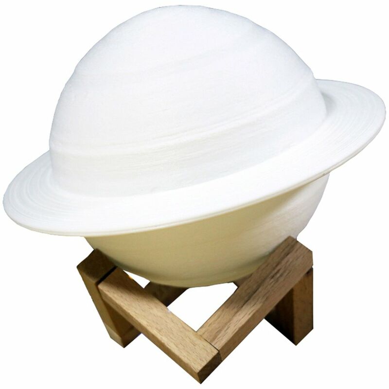 

Impresion 3D Saturno Luna Lampara USB Recargable Decoracion del hogar Mesita de noche Luz de noche Regalo de cumpleanos,Pat 3 colores 130mm