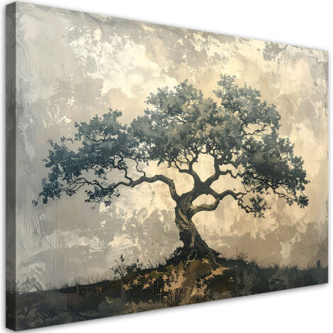 Impresión de Imagen, Árbol grunge naturaleza beige gris, 60x40