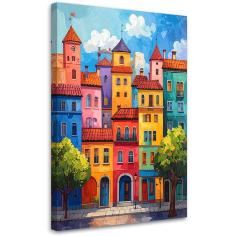Impresión de Imagen, Edificios abstractos y coloridos de la ciudad, 20x30