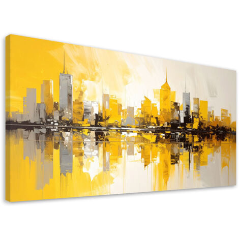 Impresión de Imagen, Edificios de la ciudad Arquitectura amarilla, 80x40