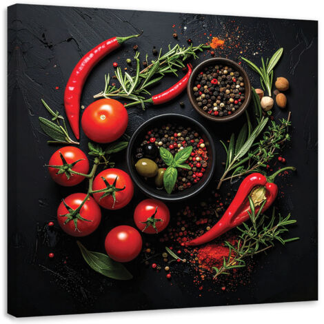 Impresión de Imagen, Especias Verduras Tomates, 20x20
