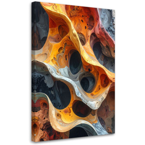 Impresión de Imagen, Estructura rocosa orgánica abstracta en colores naranja y gris, 20x30