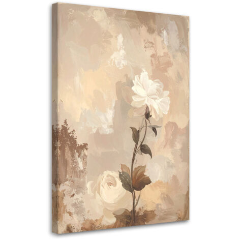 Impresión de Imagen, Flor de rosa abstracta en tonos pastel beige, 20x30