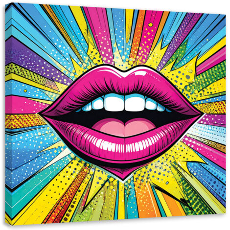 Impresión de Imagen, Labios rojos al estilo pop art, 40x40