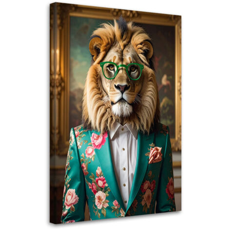 Impresión de Imagen, León con traje colorido glamour, 70x100
