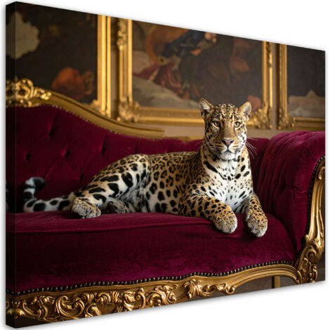 Impresión de Imagen, Leopardo tumbado en un sofá animales glamour, 30x20
