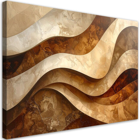 Impresión de Imagen, Olas abstractas en beige, 30x20